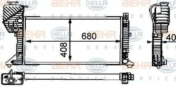 BEHR HELLA SERVICE 8MK376721431 Радіатор, охолодження двигуна