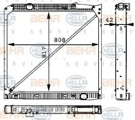 BEHR HELLA SERVICE 8MK376721451 Радіатор, охолодження двигуна