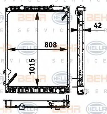 BEHR HELLA SERVICE 8MK376721491 Радіатор, охолодження двигуна