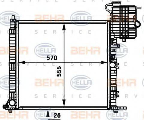 BEHR HELLA SERVICE 8MK376722031 Радіатор, охолодження двигуна