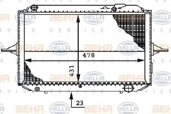 BEHR HELLA SERVICE 8MK376722331 Радіатор, охолодження двигуна