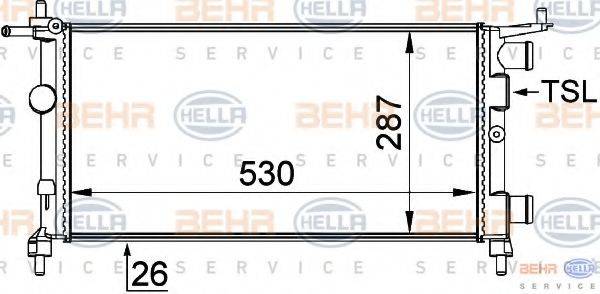 BEHR HELLA SERVICE 8MK376722441 Радіатор, охолодження двигуна