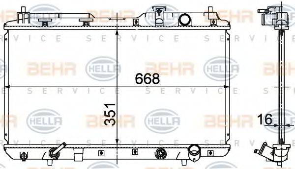 BEHR HELLA SERVICE 8MK376724531 Радіатор, охолодження двигуна