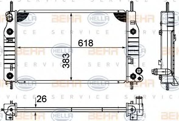 BEHR HELLA SERVICE 8MK376724541 Радіатор, охолодження двигуна