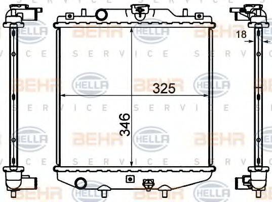 BEHR HELLA SERVICE 8MK376724591 Радіатор, охолодження двигуна