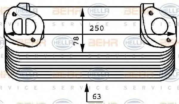 BEHR HELLA SERVICE 8MO376725031 масляний радіатор, моторне масло