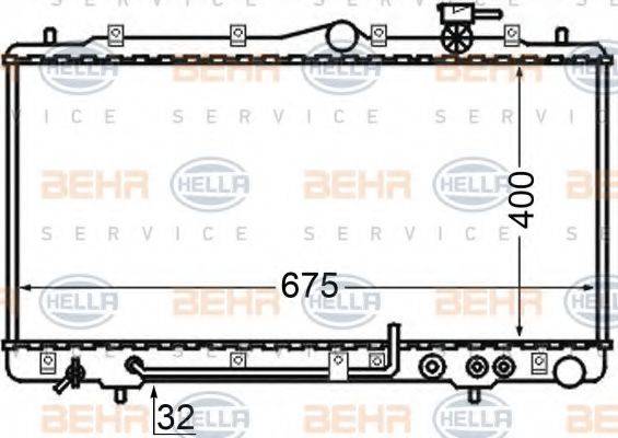 BEHR HELLA SERVICE 8MK376726791 Радіатор, охолодження двигуна