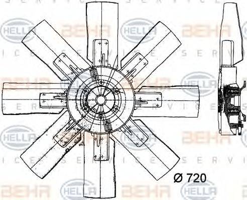 BEHR HELLA SERVICE 8MV376728091 Вентилятор, охолодження двигуна