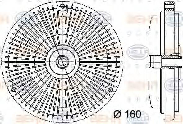 BEHR HELLA SERVICE 8MV376732001 Зчеплення, вентилятор радіатора