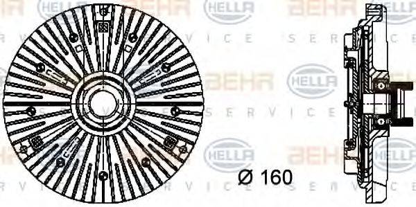 BEHR HELLA SERVICE 8MV376732111 Зчеплення, вентилятор радіатора