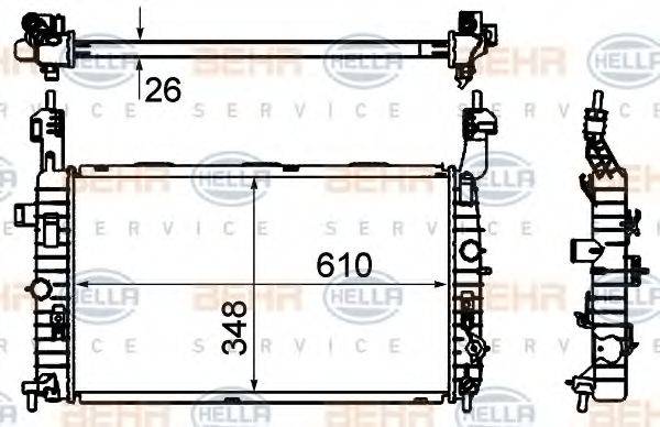 BEHR HELLA SERVICE 8MK376735041 Радіатор, охолодження двигуна