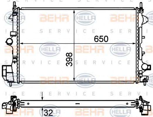 BEHR HELLA SERVICE 8MK376735061 Радіатор, охолодження двигуна