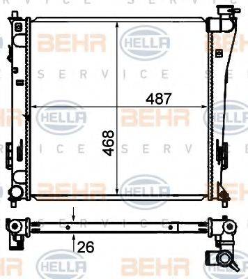 BEHR HELLA SERVICE 8MK376735271 Радіатор, охолодження двигуна