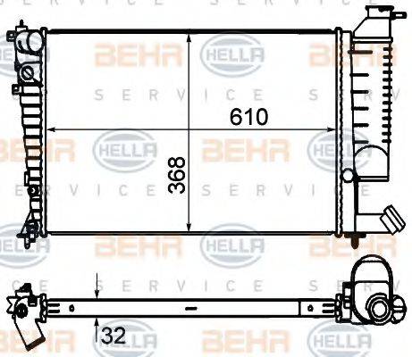 BEHR HELLA SERVICE 8MK376735291 Радіатор, охолодження двигуна