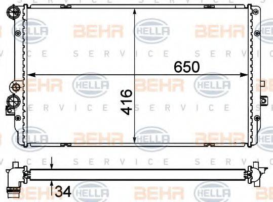 BEHR HELLA SERVICE 8MK376735361 Радіатор, охолодження двигуна