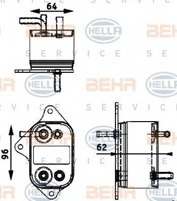 BEHR HELLA SERVICE 8MK376745011 Паливний радіатор