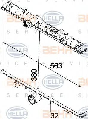 BEHR HELLA SERVICE 8MK376745071 Радіатор, охолодження двигуна