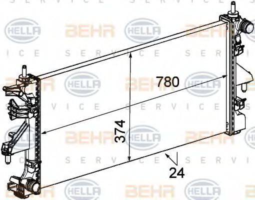 BEHR HELLA SERVICE 8MK376745101 Радіатор, охолодження двигуна