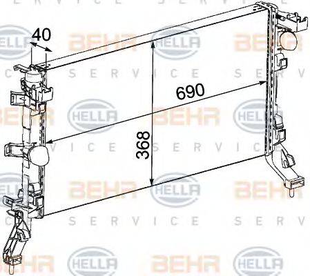 BEHR HELLA SERVICE 8MK376745201 Радіатор, охолодження двигуна