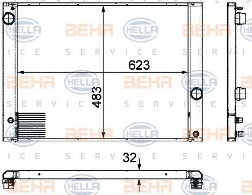 BEHR HELLA SERVICE 8MK376745761 Радіатор, охолодження двигуна