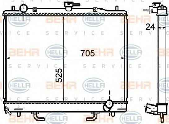 BEHR HELLA SERVICE 8MK376753661 Радіатор, охолодження двигуна