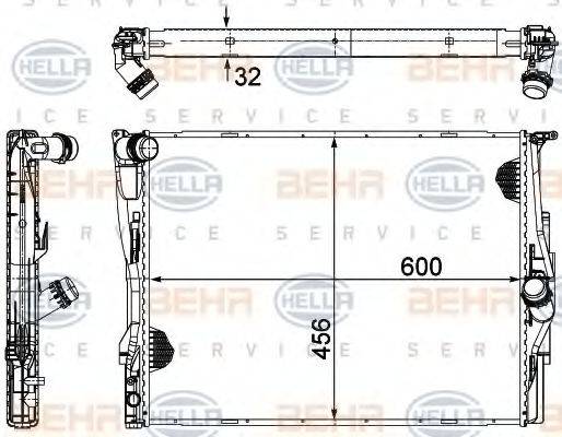 BEHR HELLA SERVICE 8MK376754071 Радіатор, охолодження двигуна