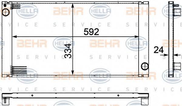 BEHR HELLA SERVICE 8MK376754221 Радіатор, охолодження двигуна