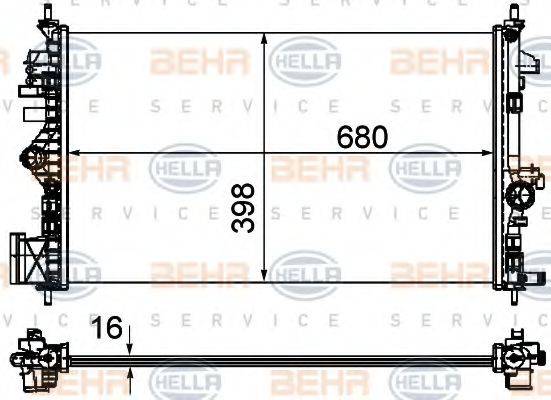 BEHR HELLA SERVICE 8MK376754321 Радіатор, охолодження двигуна