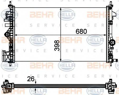 BEHR HELLA SERVICE 8MK376754351 Радіатор, охолодження двигуна