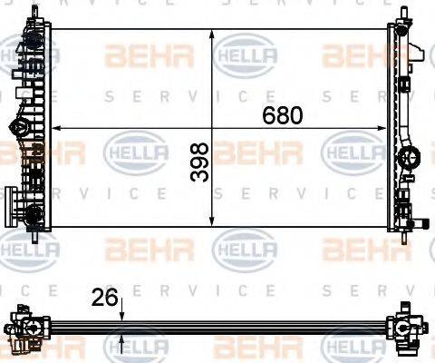 BEHR HELLA SERVICE 8MK376754361 Радіатор, охолодження двигуна