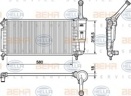 BEHR HELLA SERVICE 8MK376754381 Радіатор, охолодження двигуна