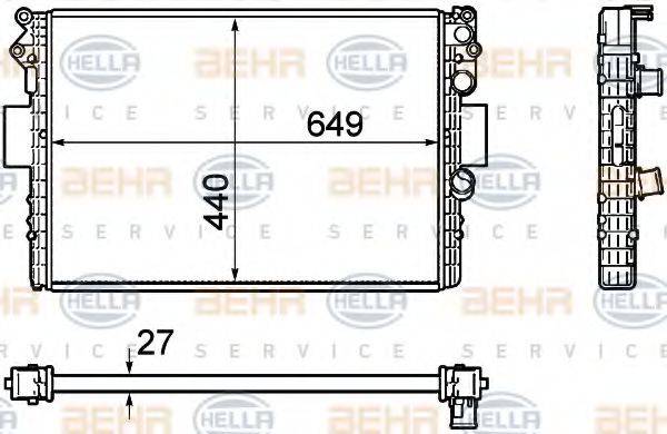 BEHR HELLA SERVICE 8MK376754401 Радіатор, охолодження двигуна