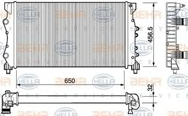 BEHR HELLA SERVICE 8MK376754441 Радіатор, охолодження двигуна