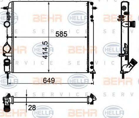 BEHR HELLA SERVICE 8MK376755361 Радіатор, охолодження двигуна