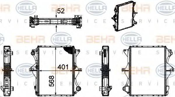 BEHR HELLA SERVICE 8MK376756031 Радіатор, охолодження двигуна