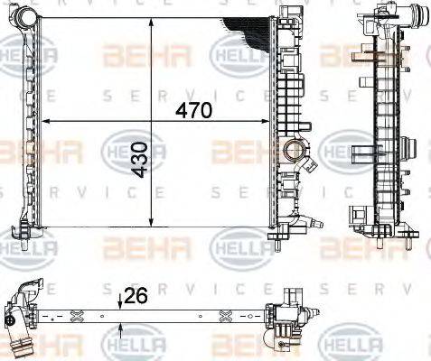 BEHR HELLA SERVICE 8MK376756461 Радіатор, охолодження двигуна