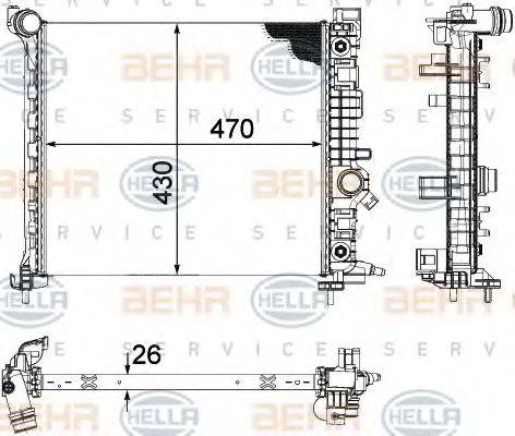 BEHR HELLA SERVICE 8MK376756471 Радіатор, охолодження двигуна