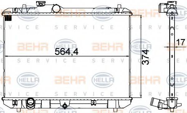 BEHR HELLA SERVICE 8MK376756531 Радіатор, охолодження двигуна