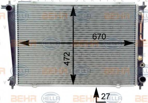 BEHR HELLA SERVICE 8MK376763121 Радіатор, охолодження двигуна