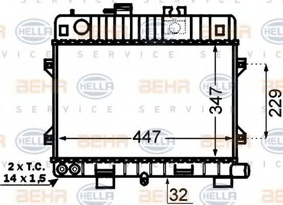 BEHR HELLA SERVICE 8MK376766451 Радіатор, охолодження двигуна