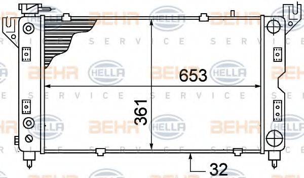 BEHR HELLA SERVICE 8MK376766521 Радіатор, охолодження двигуна