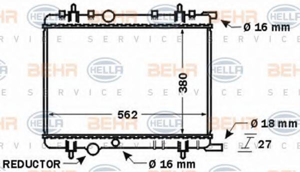 BEHR HELLA SERVICE 8MK376767091 Радіатор, охолодження двигуна