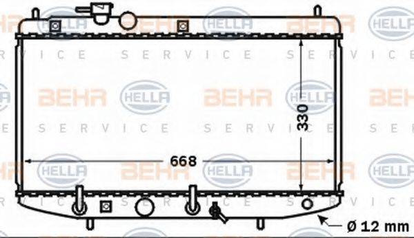 BEHR HELLA SERVICE 8MK376767371 Радіатор, охолодження двигуна