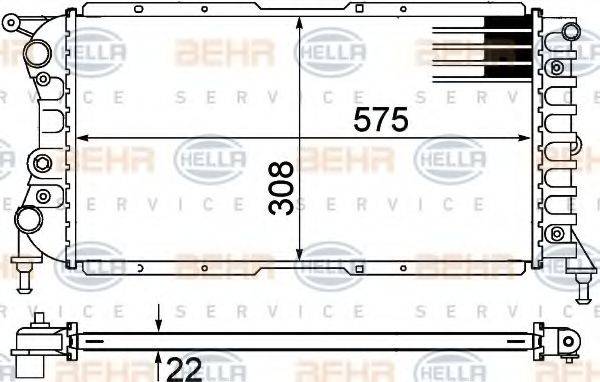 BEHR HELLA SERVICE 8MK376767511 Радіатор, охолодження двигуна