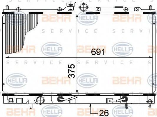 BEHR HELLA SERVICE 8MK376770321 Радіатор, охолодження двигуна