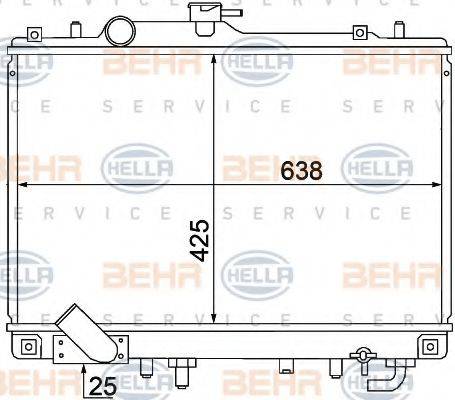 BEHR HELLA SERVICE 8MK376770391 Радіатор, охолодження двигуна