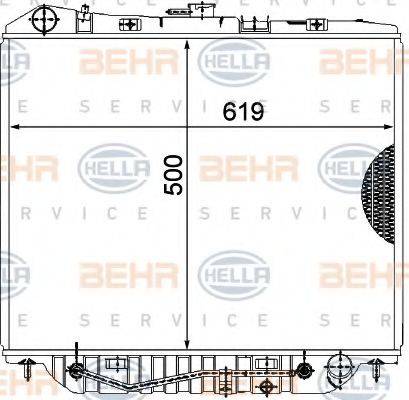 BEHR HELLA SERVICE 8MK376771101 Радіатор, охолодження двигуна