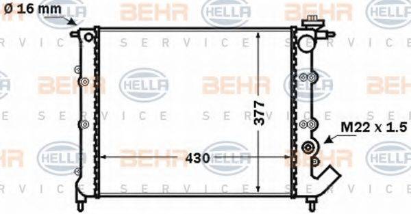 BEHR HELLA SERVICE 8MK376771541 Радіатор, охолодження двигуна