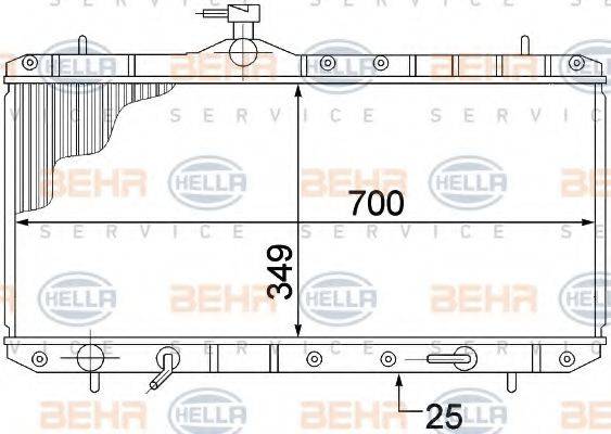 BEHR HELLA SERVICE 8MK376773031 Радіатор, охолодження двигуна