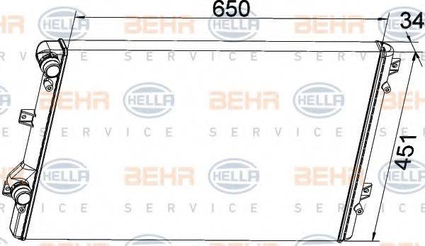 BEHR HELLA SERVICE 8MK376774031 Радіатор, охолодження двигуна